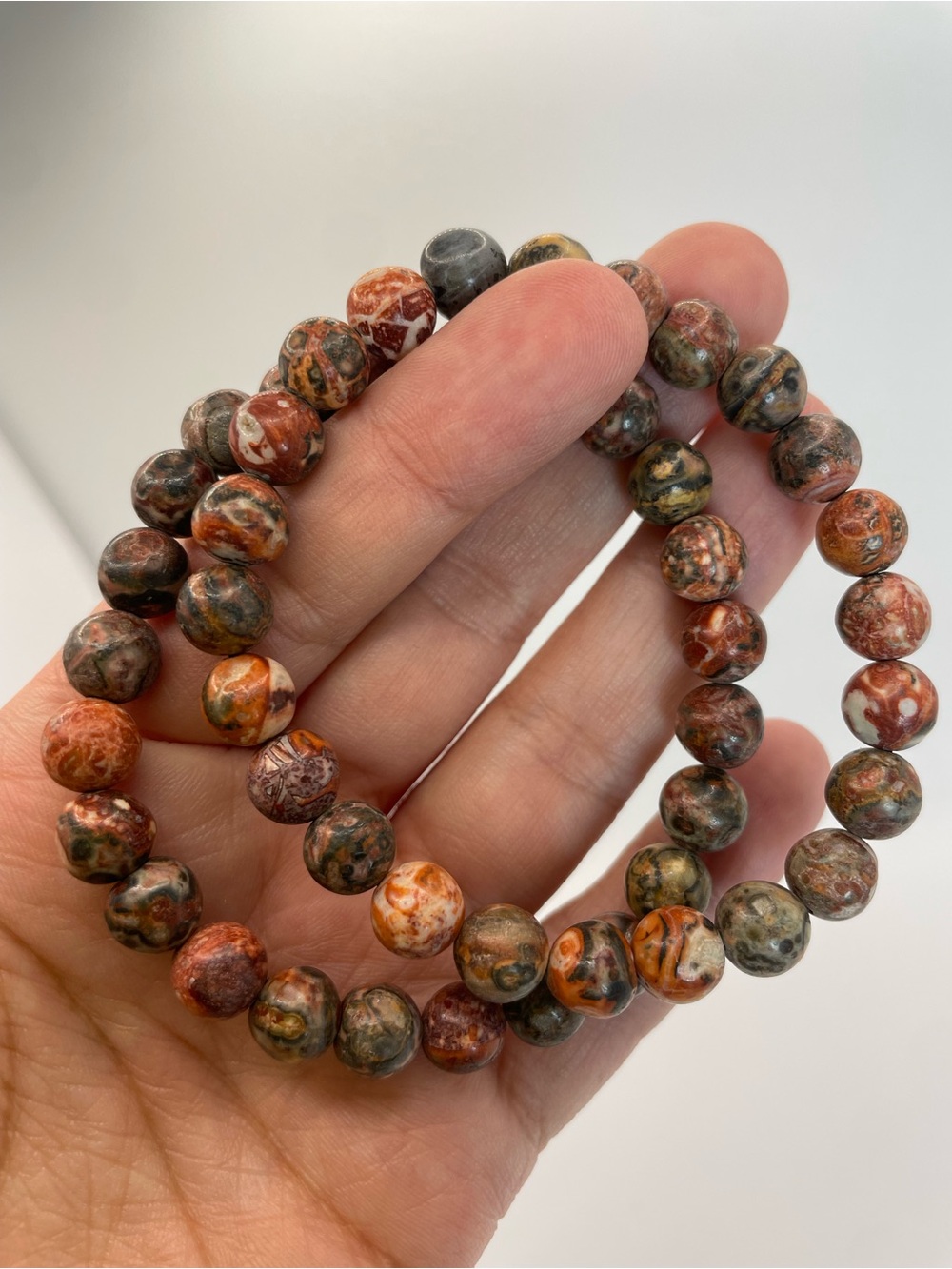 ONE Multi-Color Matte Leopard Skin Jasper Beaded Bracelet - 8mm (0164)